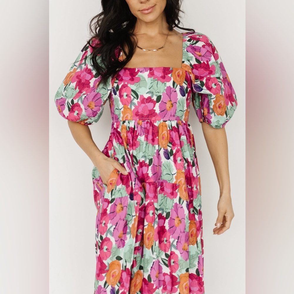 Baltic Born Aimee Puff Sleeve Midi Dress - Picture 3 of 11